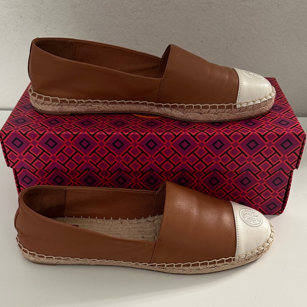 Brown and Cream Espadrille Flats